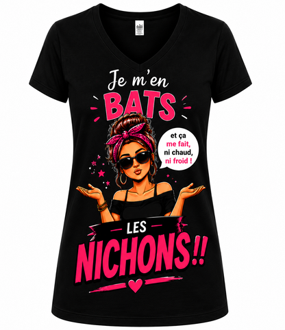 T-shirt femme Je m’en bats les nich